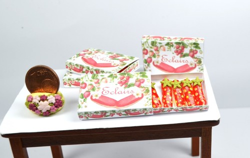 Schachtel mit 5 erdbeeren - schachtel,