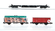 Minitrix N Konvolut Kühlwagen "Modelleisenbahn-Wunderland" Gedeckter Güterwagen 