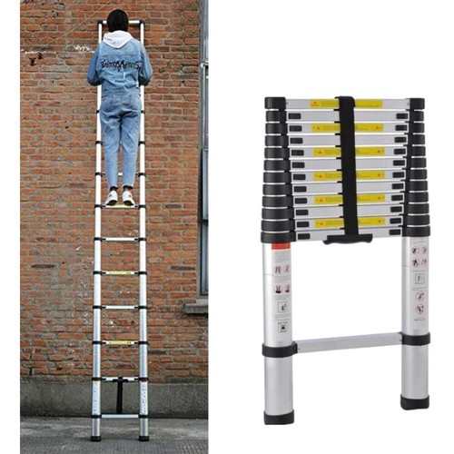 Aluminium teleskopleiter - aluminium, 5m