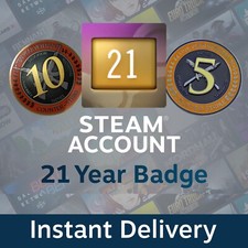 19-21 Year Steam Account | CSGO CS2 5 & 10 Year Medals | Instant Delivery
