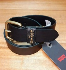 Gürtel Belt Leder Levi's Levis Damen Girl leather Farbe Schwarz Schnalle Bronze
