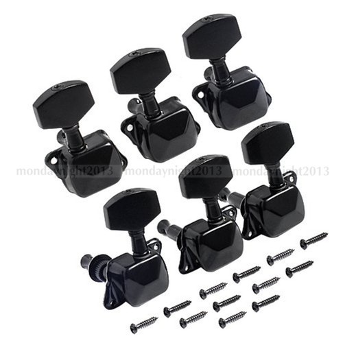 6pcs black tuning pegs - black,
