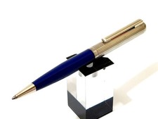 Kugelschreiber Sterling Silber 925 & Chinalack Blau Laquer um 1970