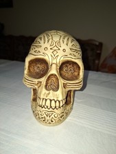 TOTENSCHÄDEL TOTENKOPF SKULL DEKO HALLOWEEN GOTHIC HANDGEFERTIGT HANDBEMALT