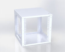 Offener 10" Rack, 6HE Tiefe 290mm  RAL7035 - Wand o. Boden Montage - Rack Magic