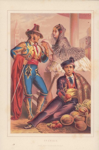 Spanier farblithografie von - spanier.,