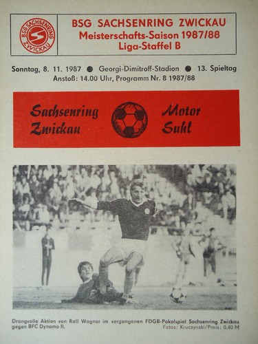 Programm ddr liga 1987 bsg - programm,