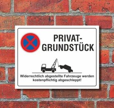 Schild Privatgrundstück Parkverbot Halteverbot 200 x 150 mm 3 mm Alu-Verbund