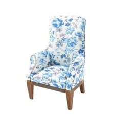 Puppenhaus Blaues Blumenmuster