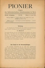 Pioner. Organ der schweiz