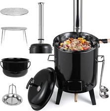 Gulaschkanone Eintopfofen mit Grillfunktion 21 Liter emailiert mit Deckel Kochen