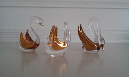 Glasfiguren mit - 3, (schwäne)