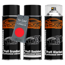 Autolack Spraydosen Set für DAF 1299219 Coca Cola Rood Grund Basislack Klarlack