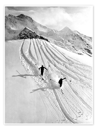 Poster ski abfahrt den - abfahrt, in