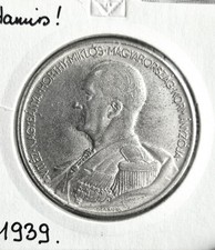 UNGARN/ 5 PENGŐ -HORTHY 1939!! Äußerst Rarität !  Zeitgenössische Kopie!/Forint/