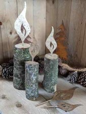 6er SET FLAMMEN METALL WINTER