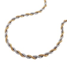 2,8mm Kordelkette Halskette Collier 14Kt 585 Gold Weißgold Gelbgold bicolor 45cm