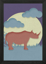Gerahmtes Wandbild Nashorn