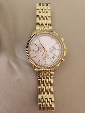 JETTE JOOP Damenuhr Armbanduhr / Gold / mit Rosa Ziffernblatt 