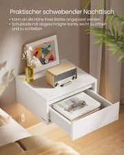 Nachttisch hängend Leuchte mit 3 Farben schwebendes Wandregal Schublade