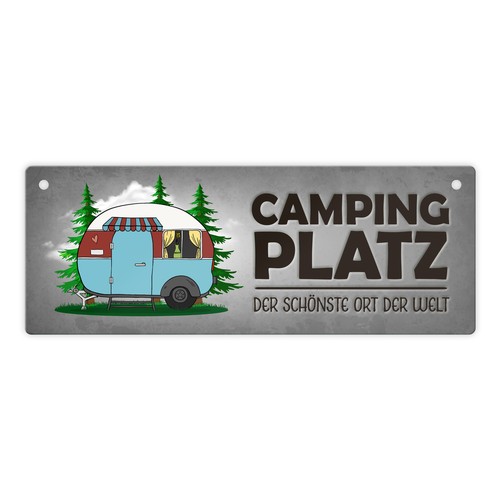 Campingplatz metallschild - campingplatz,