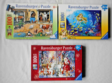 3 x Ravensburger 100 Teile XXL Puzzle - Weihnacht, Am Stall, Kleine Meerjungfrau