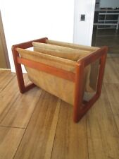 Aksel Kjersgaard Teak Leder Zeitungsständer 712 Odder Danish Design Midcentury