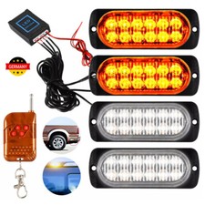 4 X LED Auto Frontblitzer Orange Blitzlicht Warnleuchte LKW Strobe Licht 12-24V