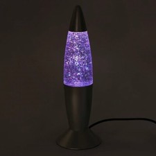 Multi Farbwechsel Lava Lampe RGB LED Glitter 180mm Groß mit USB Anschluss