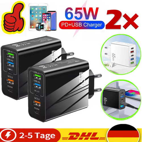 2stück schnellladegerät 65w - schnellladegerät,