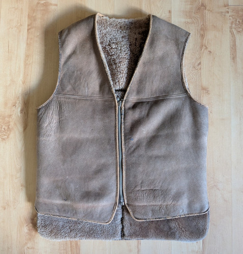 Vintage lederweste mit - 80's,