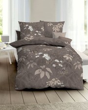 Kaeppel Fein-Biber Bettwäsche Set 2-tlg., Dessin Schneeeule, Farbe braun