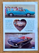 ´67 Ford Mustang Coupe & Cabrio  Original 1966 Vintage Advert Werbung Reklame