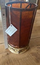 Indische Henna  Pendel Decken Lampe Leder  schöner Zierleiste 2 Flammig