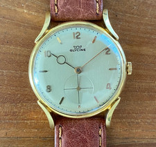 Vintage Herrenuhr Glycine 18k 750er Gelbgold Handaufzug 39g