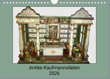 Wandkalender 2026,  DIN A4 mit antiken Kaufmannsläden