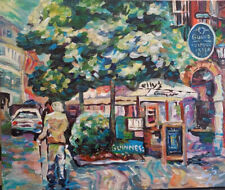 Unikat S. Liachowezki " Sommer in Düsseldorf " Malerei Leinwand NEU handsigniert