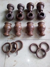 Teile für 28mm Holz Vorhangstange Gardinenstange Holzgardinenstangen