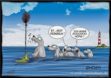 Lustige Postkarte "Nicht drängeln" Hösti-Postkarte maritimes Motiv