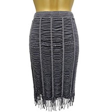 UK 10-12 Karen Millen 2 Vintage grau Gatsby Flapper 20er Perlen Partyrock