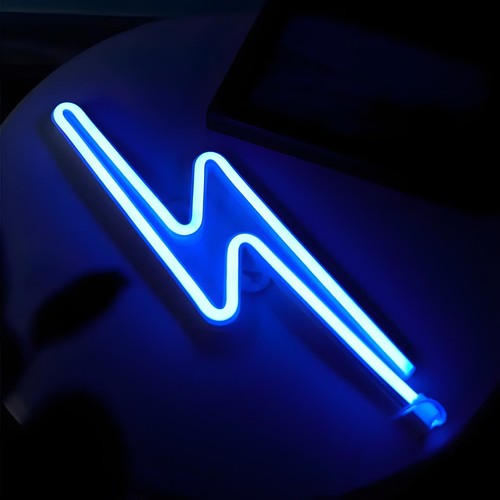 Neon led blitz blau schild - blau,