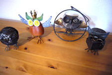 4 stk Eule Metall -siehe Fotos