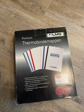 50 Thermo-Bindemappen blau 1,5 mm Lederoptik/Leinen/transparent, 250g/m2