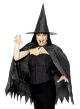 Hakennase Hexenset - Verkleidungsset aus Umhang, Spitzhut und Hexennase