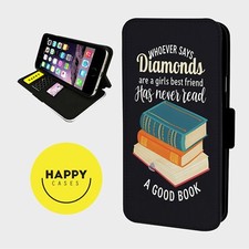 DIAMONDS BOOK READING - Kunstleder Flip Handyhülle - iPhone/Samsung