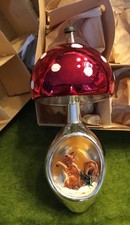 Alter Christbaumschmuck seltener PILZ eingedrückter Kugel FREIFORM  286