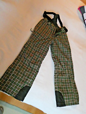 Kinder Schneehose/Skihose von  Etirel, 152, olivgrün-kariert mit vielen Details