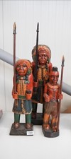 Indianer Holz Skulptur Figur massiv Statue Handarbeit amerikanischer Ureinwohner