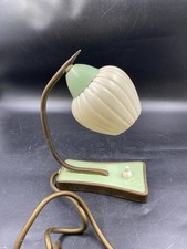 Nachttischlampe Vintage grün 40er/50er Jahre 21 cm Metall-Fuß Original