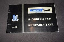 Betriebsanleitung Bedienungsanleitung Triumph Herald 1200 1.Auflage 07/1961